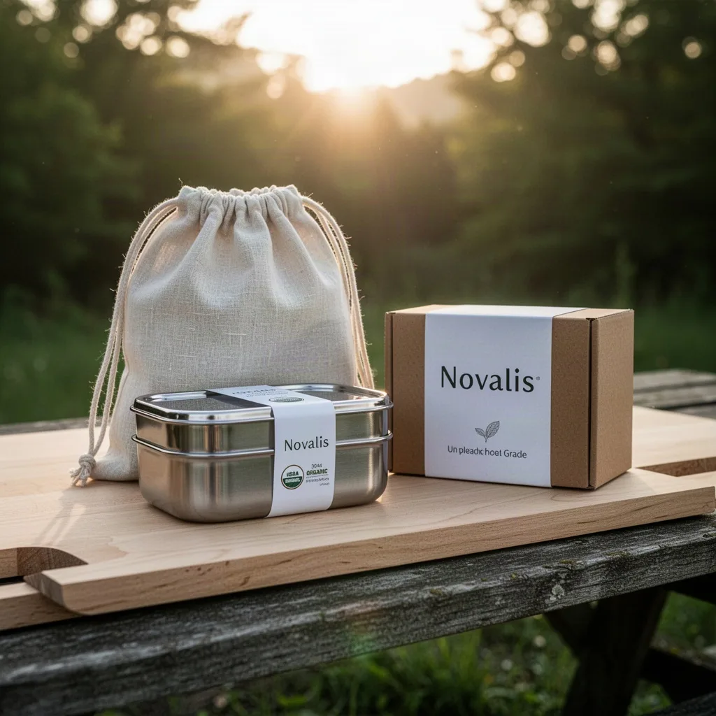 Novalis Stainless Steel Bento Box with Linen Carrier